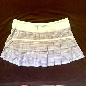 Lululemon Run: Pace Setter Skirt Size 10 Twisted Stripe Caspian Blue Lined